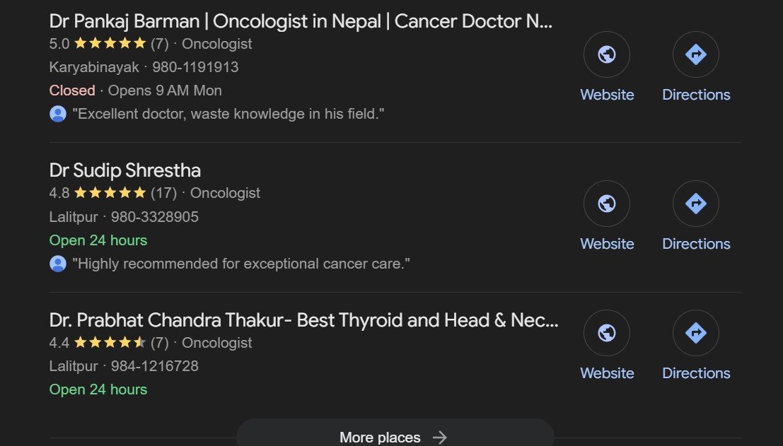 Google Business Profile for Oncosurgeon